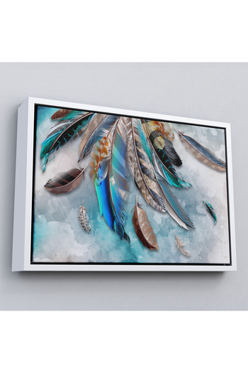 indispensablely Framed Feather Decorative Canvas Wall Painting -3423