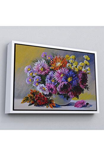 indispensablely Framed Colorful Flowers Oil Painting Look Decorative Canvas Wall Painting-3448