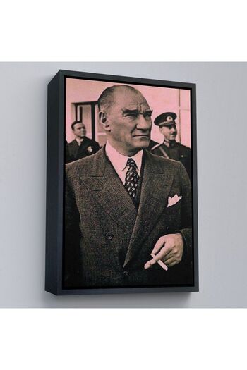 indispensablely Framed Ataturk Portrait Painting Mustafa Kemal Atatürk Rectangular Decorative Canvas Painting-132