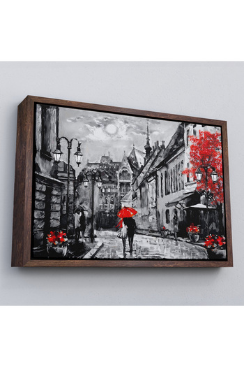 indispensablely Framed Hungary Budapest Street Landscape Oil Painting View Decorative Wall Painting-3546