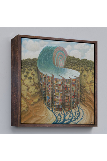 indispensablely A Frame Surreal Library Poster, Study Room Gift Canvas Print-5330