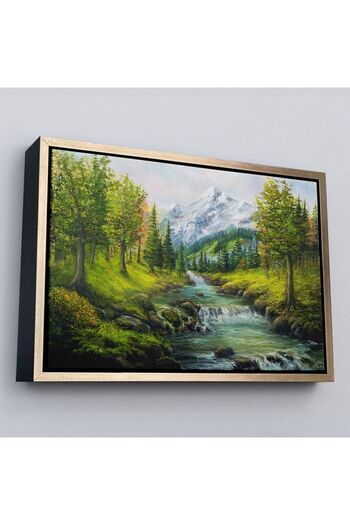 indispensablely Framed Snowy Mountains and First Spring Landscape Wall Painting-3527