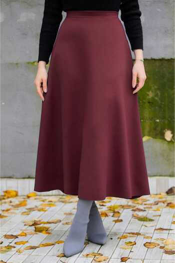 CNG MODA Scuba Fabric Hijab Flared Skirt - Puff