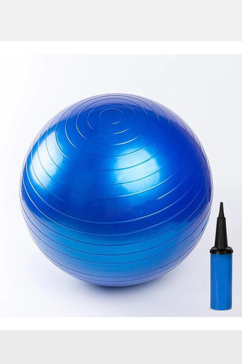 Jet Grey Pilates Ball 65 cm Deluxe Yoga Plates Exercise Ball Ball Inflator Pump Set
