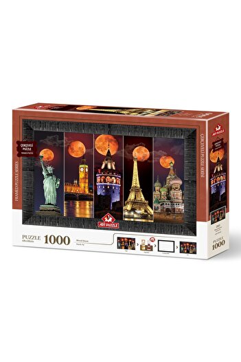 Art Puzzle لغز مؤطر بقمر دموية مكون من 1000 قطعة