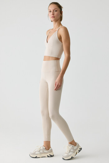 Urban Beat Nana Women's Recovery High Waist Stretch Sportwear Stone Color Leggings