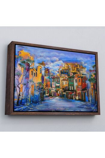 indispensablely Framed Cloudy Courtyard Oil Painting View Decorative Canvas Wall Painting-3451