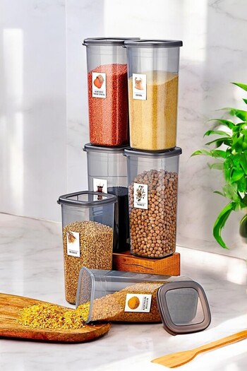welcomein 1700ml Jumbo Food Storage Container - 6 Pieces with Leak Proof Lids and Sticker Gift