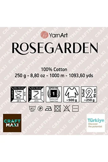 Yarnart Rosegarden - خيط محبوك يدوي رخامي رخامي-321