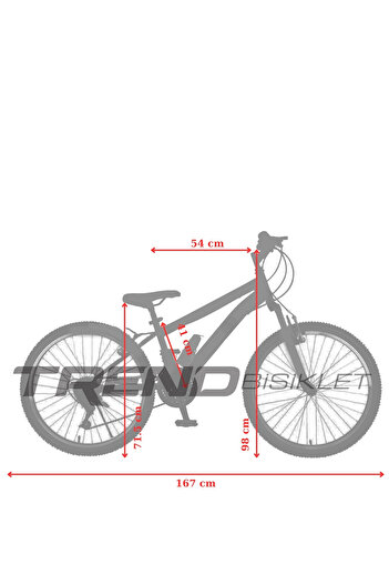 TRENDBIKE Trendbisiklet Vento 26 Jant Önden Amortisörlü Bisiklet, 21 Otomatik Vites Erkek Dağ Bisikleti 26.617