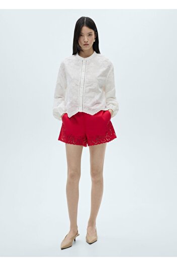 MANGO Woman Blouse Cotton with Embroidery