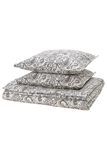 IKEA Pink-white Double Duvet Cover Set - 240x220/50x60 cm, 80% Cotton/20% Viscose/Rayon