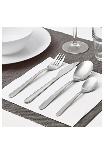 IKEA Mopsıg Cutlery Set, Stainless Steel, 16 Pieces