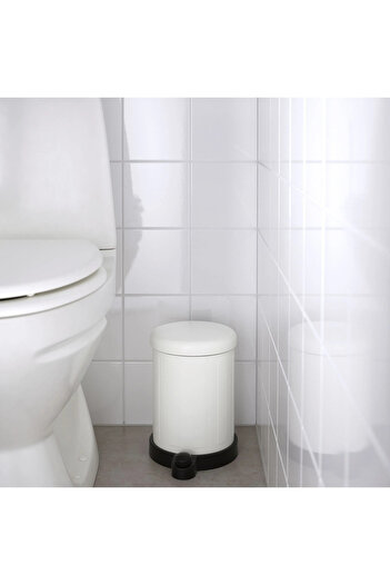 IKEA White Toftan Trash Can - 4 Lt, 27 cm
