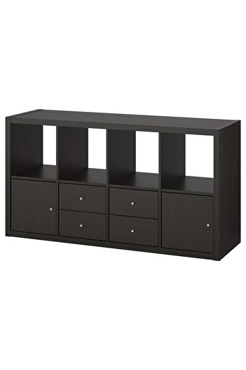 IKEA açık raf ünitesi, venge, 77x147 cm, çekmeceli ve kapaklı