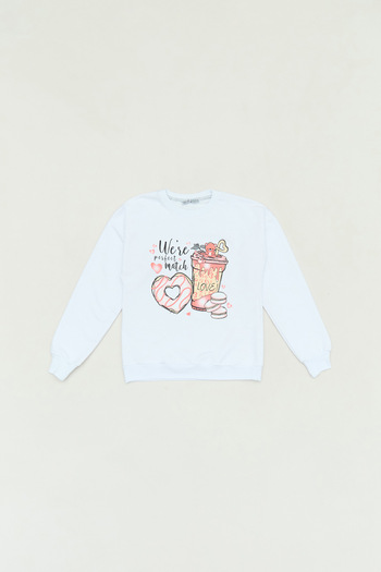 Fulla Moda Φούτερ για κορίτσια με στάμπα Crew Neck