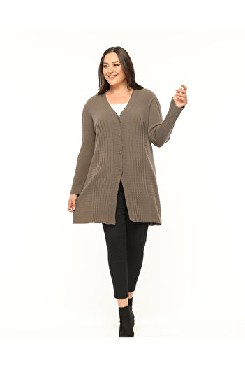 Laden Knitwear Large Size Mother Long Mink Women's Soft Flexible High Quality Cardigan