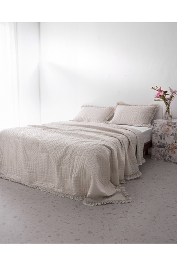 Madame Coco Medus Beige Double Bedspread