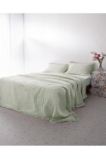Madame Coco Medus Double Bedspread - Mint Green