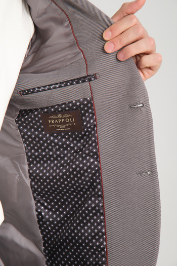Frappoli Modern Erkek Blazer Mono Yaka Spor Ceket Örme