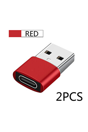 Choice 2Pcs Red 2Pcs USB To Type C OTG Adapter USB USB-C Male To Micro USB Type-c Female Converter For Macb
