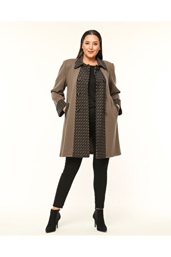 Laden Winter Knitwear Cardigan - Plus Size, Steel Knit, Long and Thick Cap