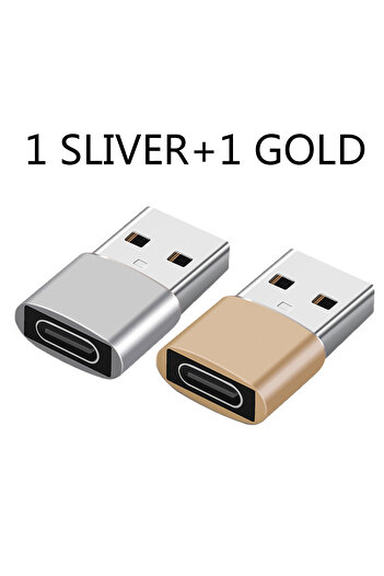 Choice Silver add Golden 2Pcs USB To Type C OTG Adapter USB USB-C Male To Micro USB Type-c Female Converter
