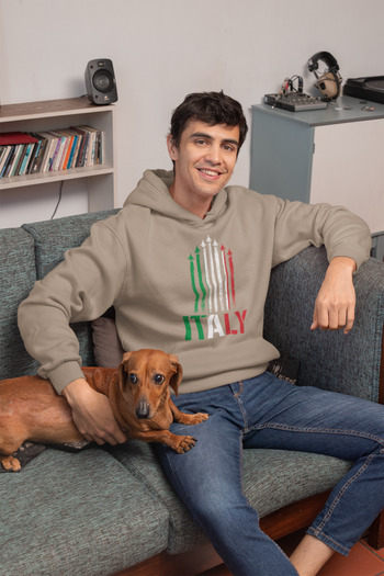 Tshirto Ιταλική Πολεμική Αεροπορία με στάμπα με 3 κλωστές με κουκούλα μαύρο/μπεζ/ναυτικό μπλουζάκι με κουκούλα