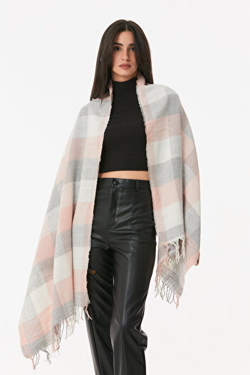Fulla Moda Plaid Patterned Soft Textured Shawl
