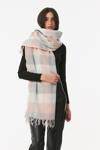 Fulla Moda Plaid Patterned Soft Textured Shawl
