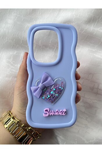 Vip Case Infinix Zero 30 4g (Only 4g Fits) Colorful Heart Ribbon Detailed Silvery Wavy Sweety Case