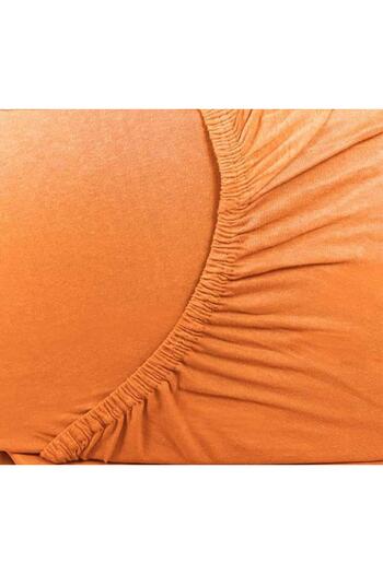 GERCELLA Premium 100% Cotton Orange 100X200 30 cm Elastic Sheet Bed Sheet Dowry