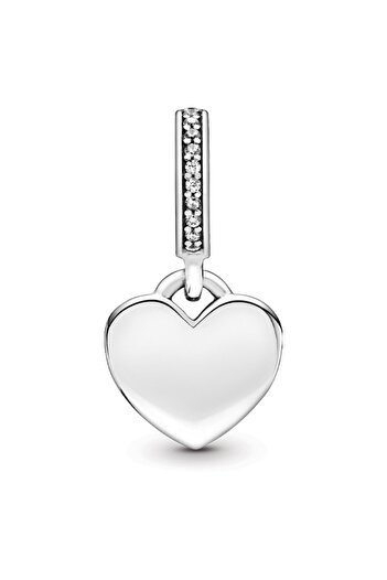 Pandora Yazı İşlenebilir Kalp Etiket Sallantılı Charm