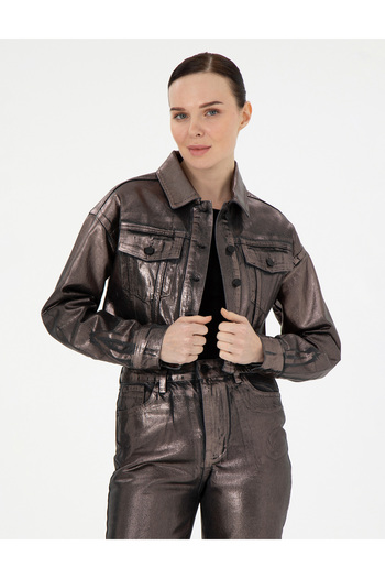 Pierre Cardin Anthracite Crop Top Jean Jacket 50291403 -Vr006
