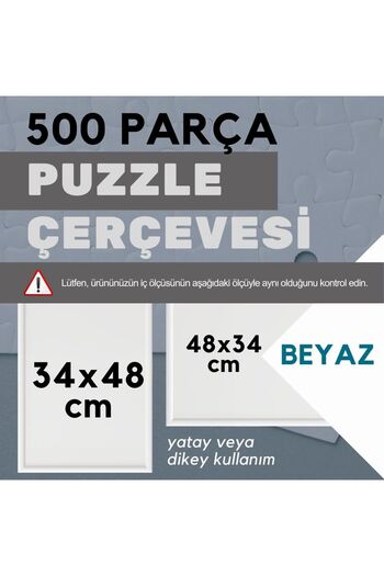 CreaWitch 34X48 cm - Puzzle Frame - 500 Pieces Color Black Brown Gold White Platinum Clear Pvc