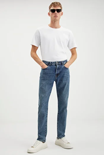 GRIMELANGE Antonia Men's - Flexible and Thick Textured Light Blue Jeans