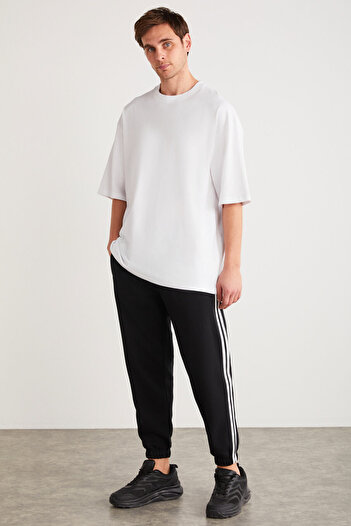 GRIMELANGE Rhett Men's - 100% Organic Cotton Oversize White T-Shirt