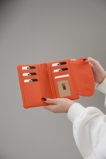 Deriza Begonia 3468 - Genuine Leather Orange Women's Wallet