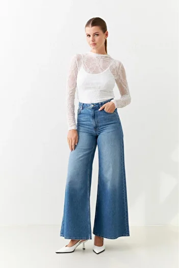 Setre Blue High Waist Loose Fitting Jeans