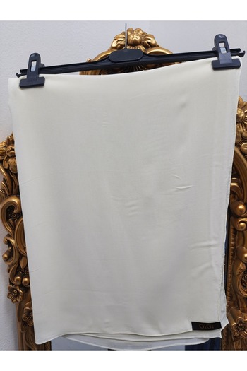 GigiTex Ecru Cream Medina Silk Shawl Solid Color Width 73 cm Length 1.93 73X1.93