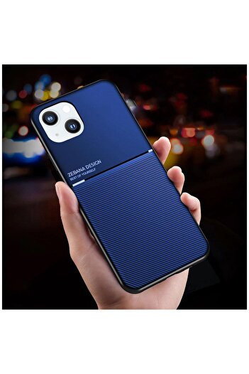 Zebana Apple iPhone 15 Plus Uyumlu Kılıf Zebana Design Silikon Kılıf Mavi