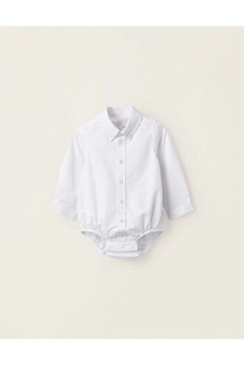 Ziddy WRAPOVER BODYSUIT IN COTTON FOR NEWBORNS, WHITE