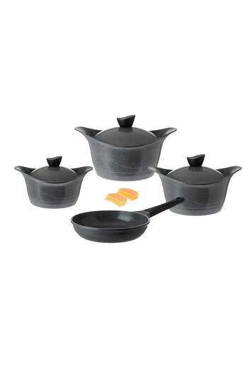 Dania Lahoya Granite Cookware Set, 9 Pieces, Grey