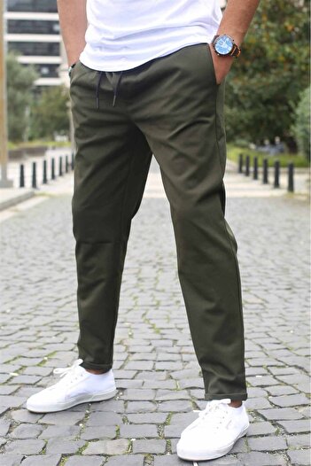 Madmext Khaki Basic Jogger Trousers 5486