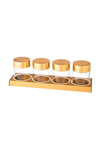 Dania Glass jar set with lid, 4 pieces
