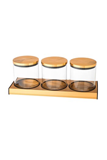 Dania Glass jar set with lid, 3 pieces