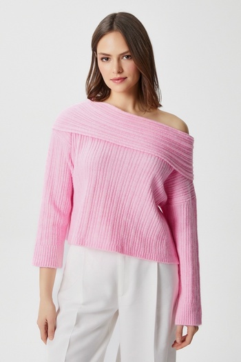 Ritnice Women's Perla Pink Soft Textured Sweater