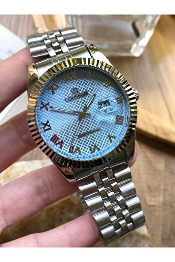 Coliseum Round Inside Blue Silver Men's Wrist Watch