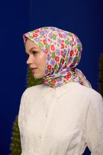 İpekhan Marrakech Collection Soft Scarf Red Soft Green 1192-11