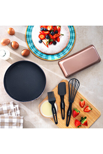 Schafer Ariana Kek Kalıbı+Pasta Seti 5 Parça-Rosegold